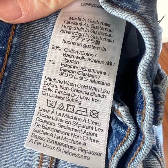 Madewell The Perfect Vintage Straight Jean in Kingsbury Wash Knee-Rip Edition 27 - Picture 8 of 9